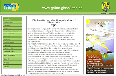 Website des Ortsverbandes Glashütten der Grünen