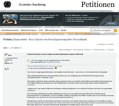 Bundestagspetition gegen Geo Engineering